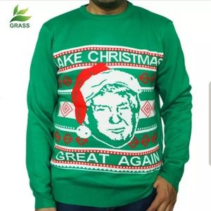 Ugly Christmas Knitted Sweater Donald Trump
